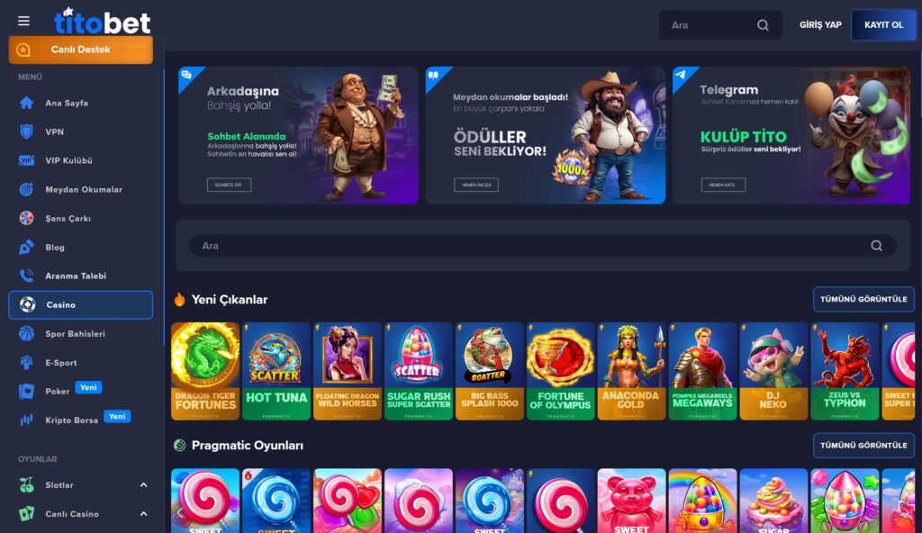 titobet casino bölümü
